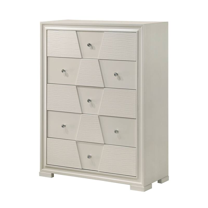 Modern White Finish 4pc Bedroom Furniture Set