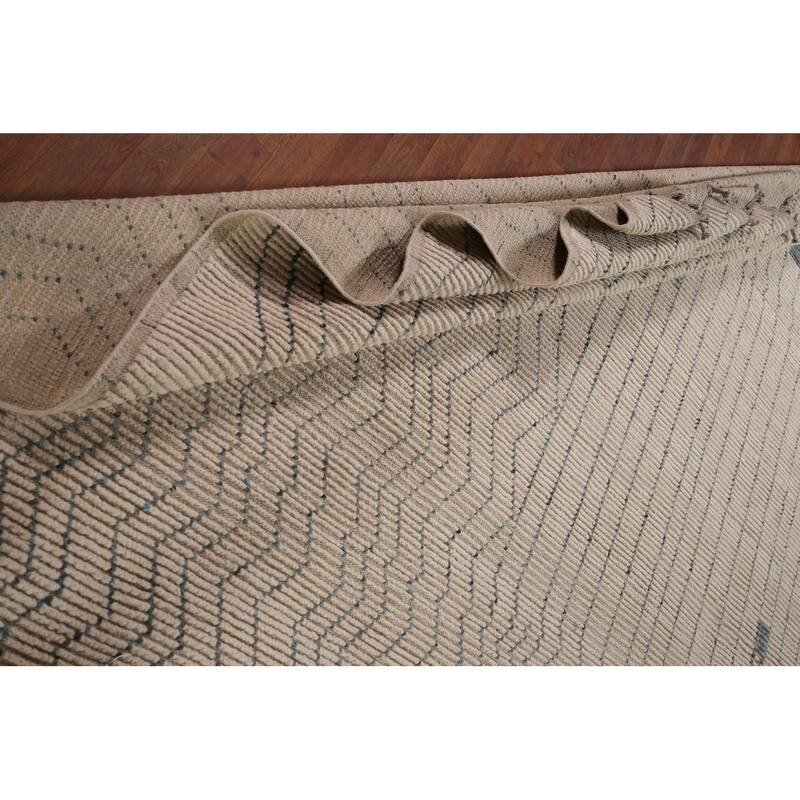 Earth Tone Moroccan Large Area Rug Hand-Knotted Oriental Wool Carpet - 11'9" x 15'3"