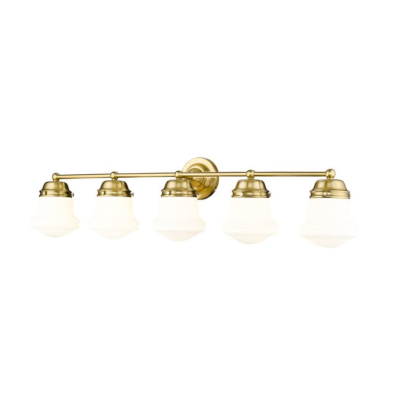 Z-Lite Vaughn 5 Light 41" Wide Bathroom Vanity Light with Frosted - Luxe Gold