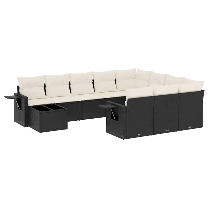 vidaXL Garden Sofa Set Black, Cream White - 21.7 x 21.7 x 14.6