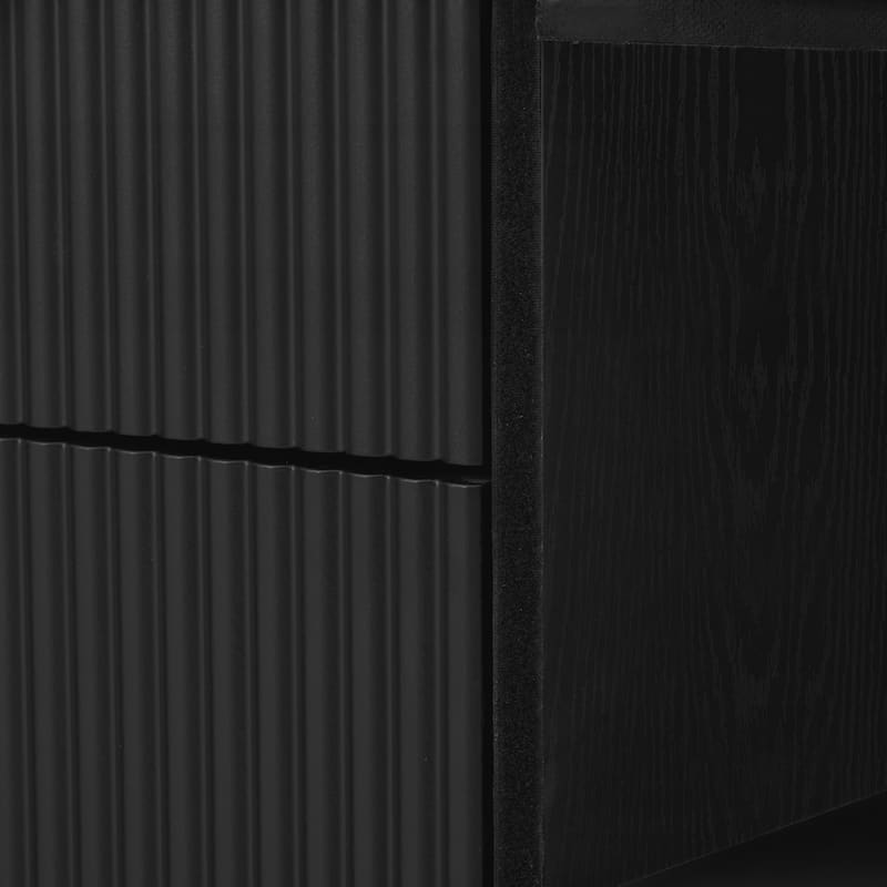 Modern Storage Cabinet, Stripe MDF Sideboard with Aluminum Handles