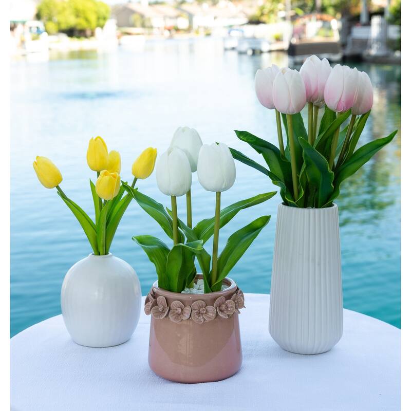Real-touch Tulips in 4.75" Floral Pot - ONE-SIZE