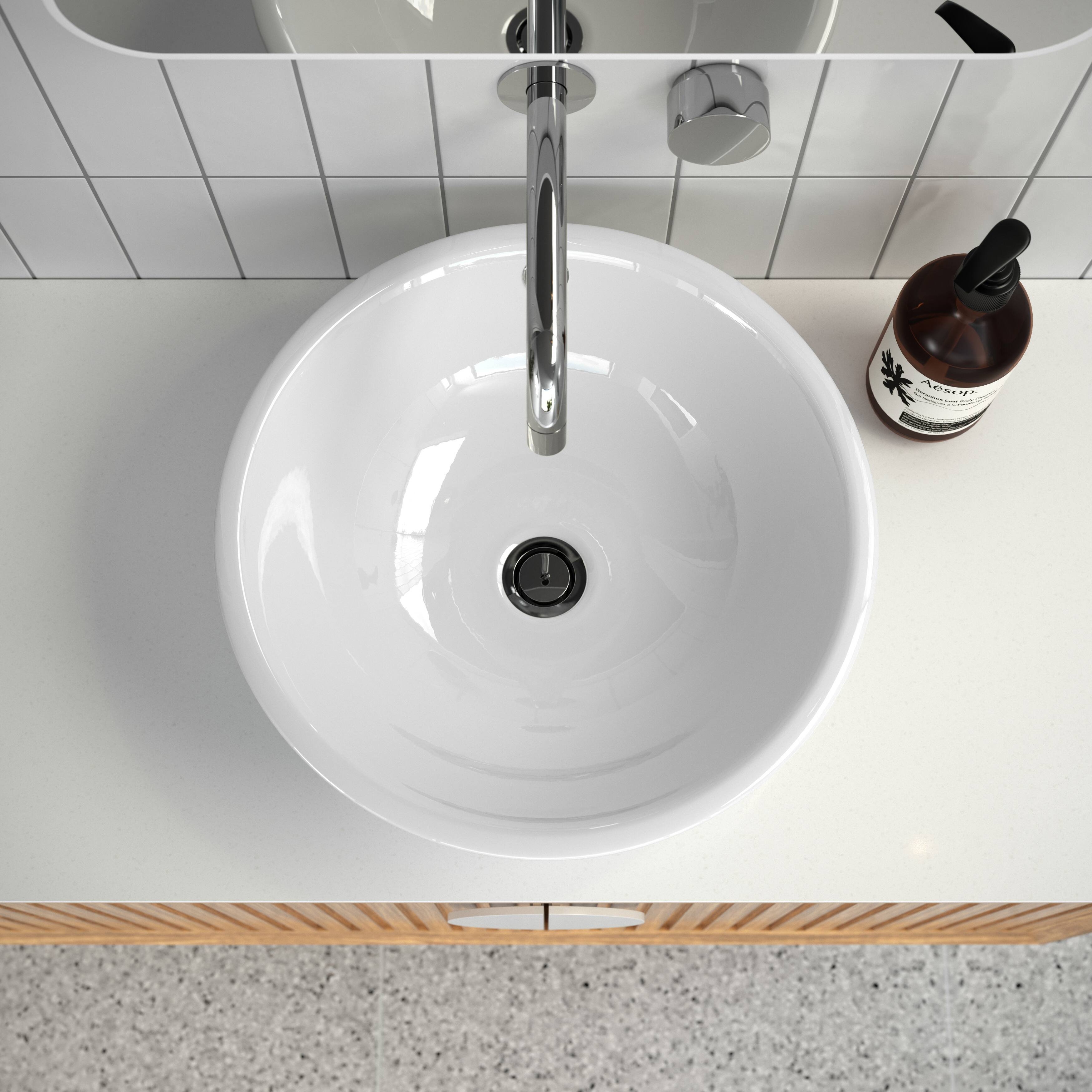 Vega Bench Mount Ceramic Round Vessel Bathroom Sink Bed Bath & Beyond