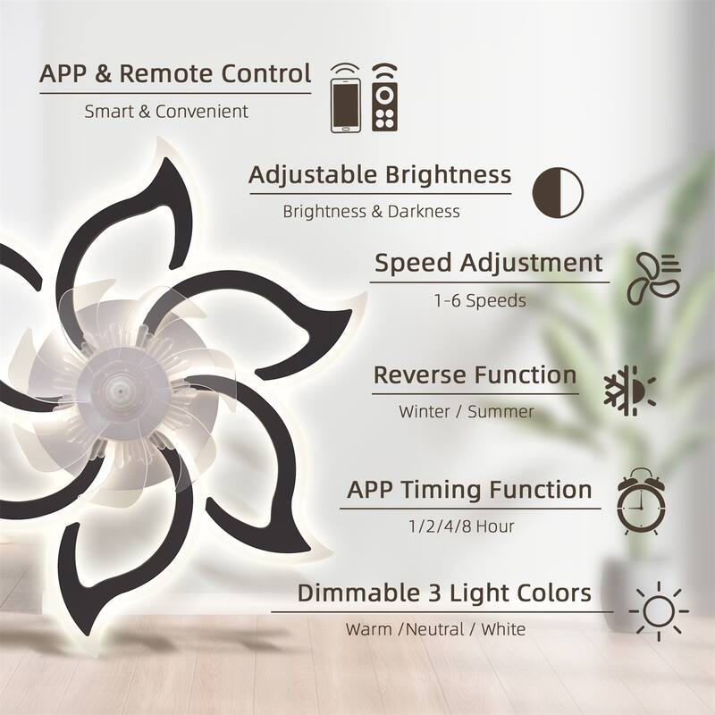 32.6" Ceiling Fan with Lights, Remote Control 3 Color Temperatures