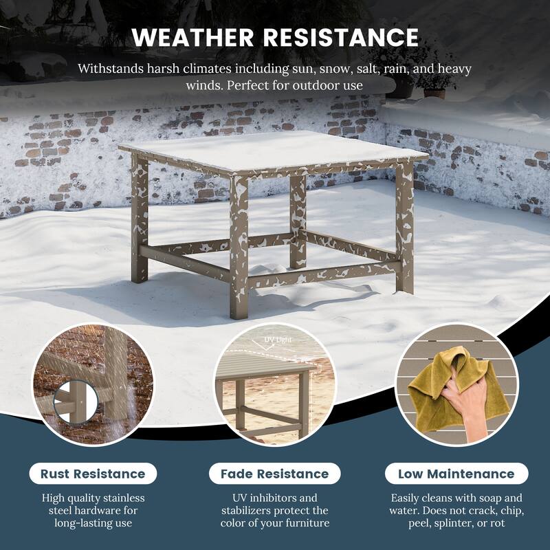 Laguna Outdoor 5-Piece Adirondack Chair With Square Coffee Table Conversation Set