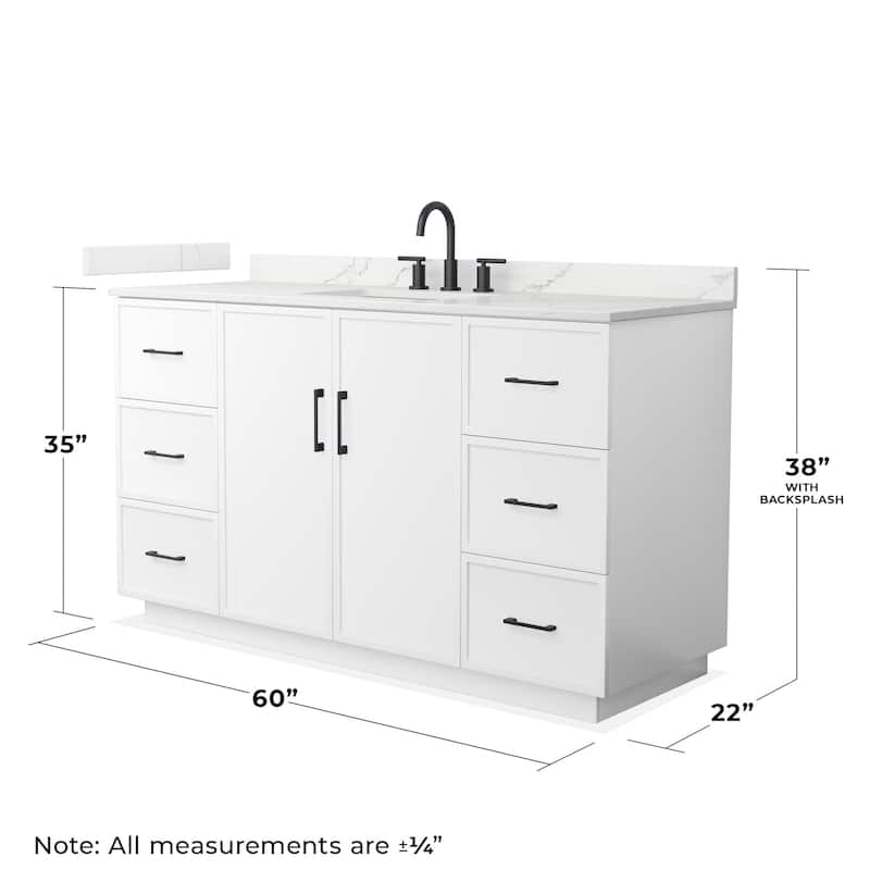 Wyndham Collection WCH7474-60S-QTZ-US3MXX Elan TK 60" Free Standing