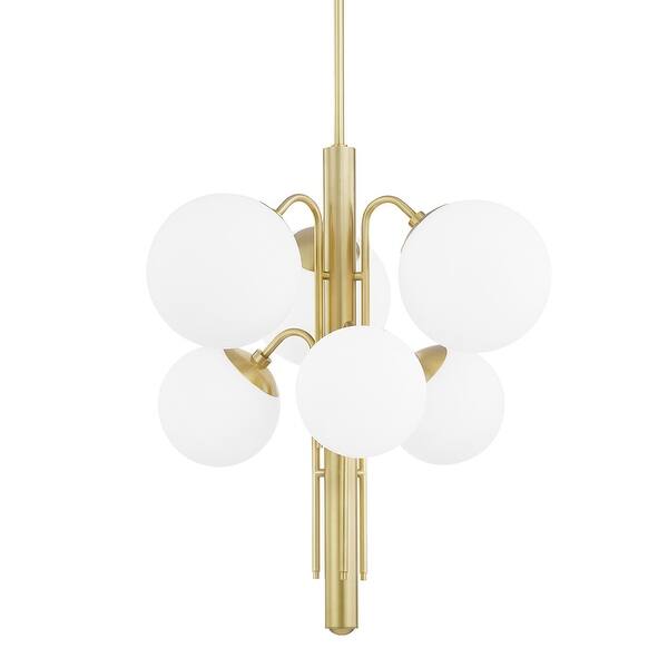 Mitzi by Hudson Valley Ingrid 6-light Chandelier with Opal Glass - Bed ...