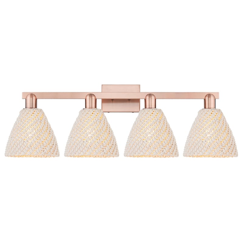 Innovations Lighting 716-4W-11-36 Natural Ballston Dome Vanity Natural - Antique Copper / Natural