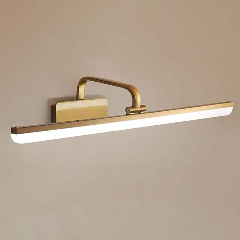 Minimalist Bathroom Linear LED Vanity Wall Light Brass Picture Light - 6000K/27.6in