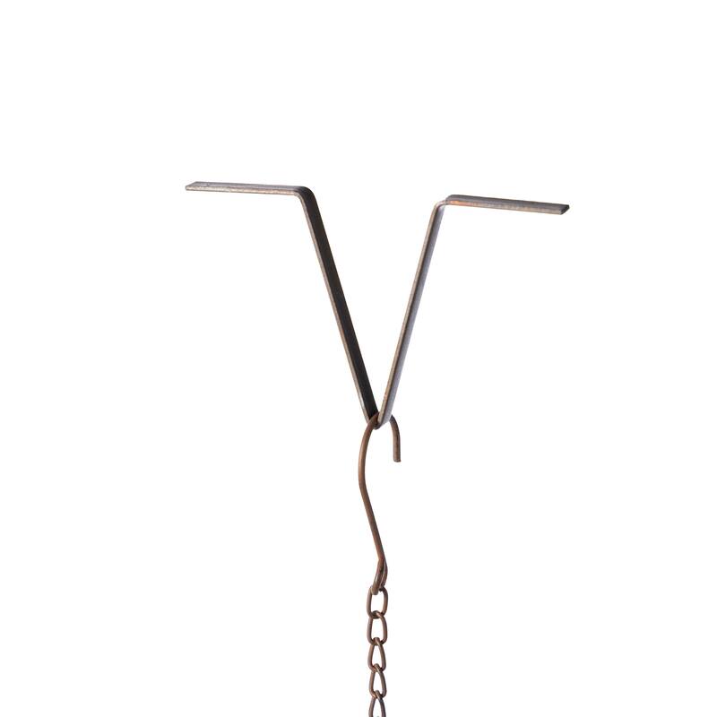 Glitzhome 8.5ft 8-Piece Faux Copper Butterfly Shaped Rain Chain with V-Shaped Gutter Clip