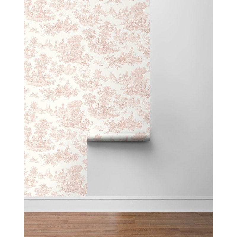 Seabrook Designs Chateau Toile Prepasted Wallpaper