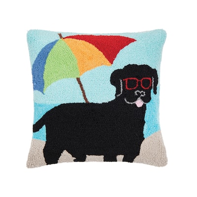 Ocean Dog Hooked Throw Pillow
