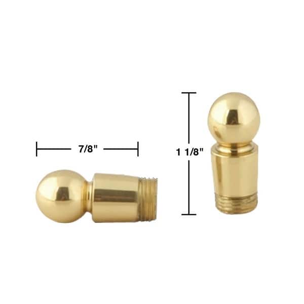 Bright Brass Carpet Rod Finials - Ball Style - Pair - Renovators Supply