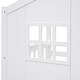 preview thumbnail 7 of 7, Twin Over Twin Size Playhouse Bunk Bed, Floor Bunkbeds, Solid Wood House Bed Frame with Ladder, Roof & Window, for Kids Teens