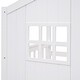 preview thumbnail 19 of 27, Twin over Twin Bunk Bed Frame with Semi-enclosed House Frame, Windows, Headboard, Ladder, Guardrail - Wooden House Bed Frame聽