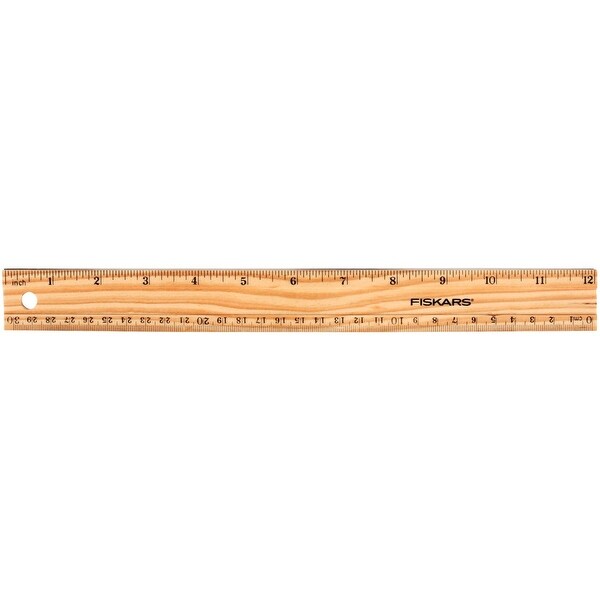 01-005359 Fiskars 30 Centimeters 12 Inch Wooden Ruler