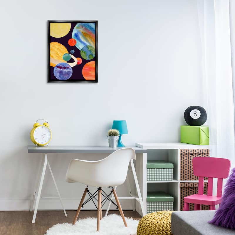 Stupell Planetary Galaxy in Space Framed Floater Canvas Wall Art Design By Corinne Rose Designs