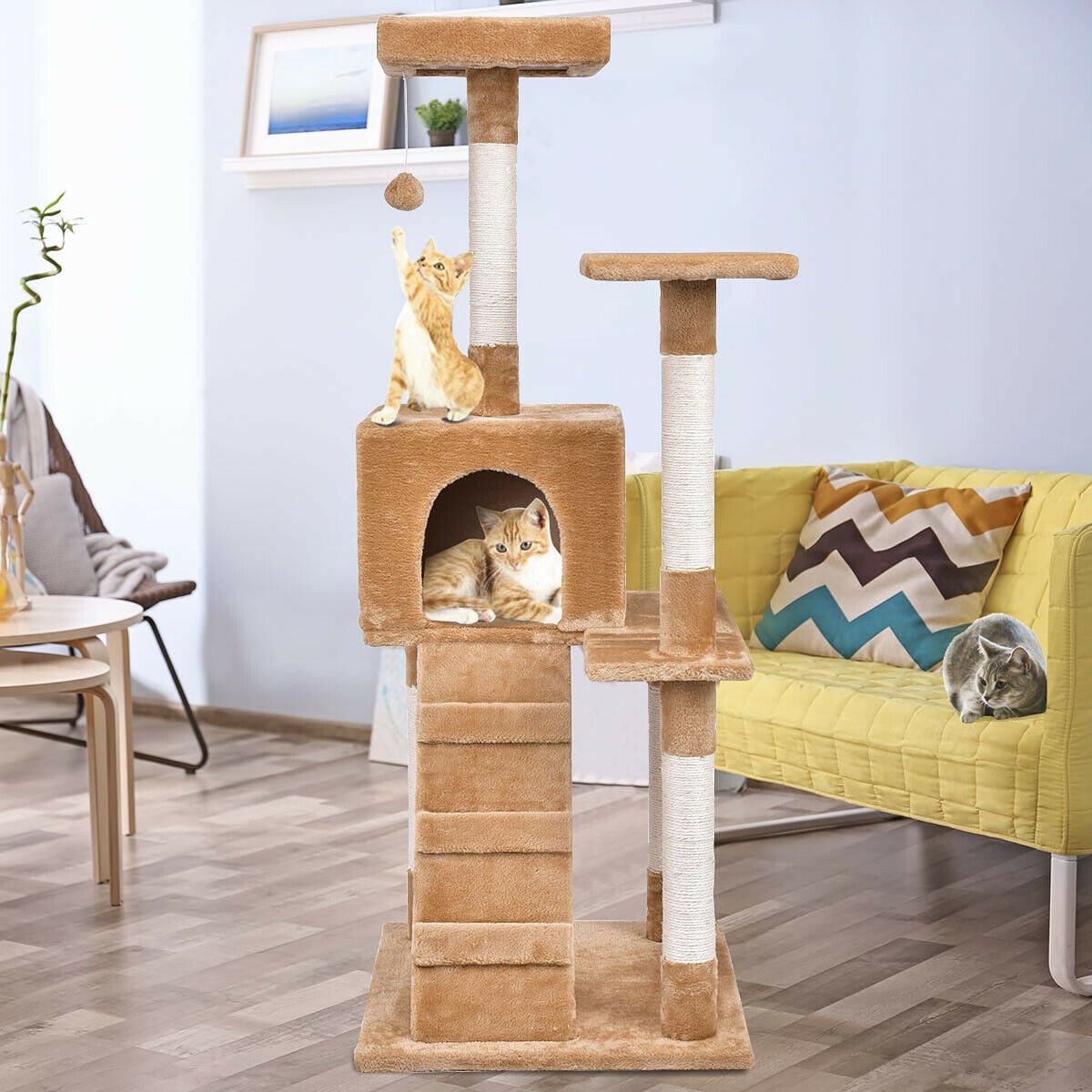 Shop Gymax 52 Cat Tree Tower Condo Furniture Scratching Post