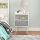 preview thumbnail 2 of 18, Nightstand With Collapsible Fabric Drawer, 2-Tier Storage End Table, Wood Side Table with Storage Cabinet for Kids, Adults