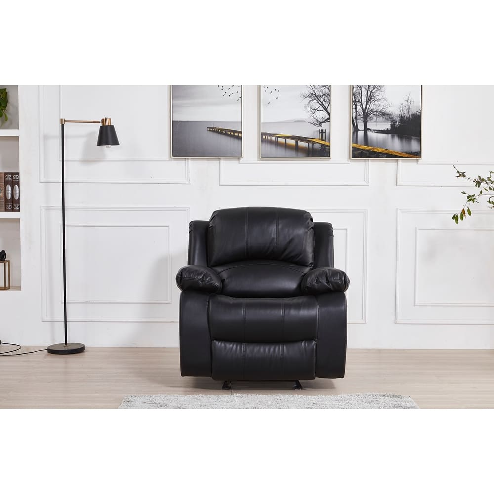 Betsy Furniture Bonded Leather Manual Rclining Single Seat Recliner Glider Chair 8018