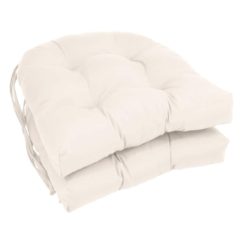 16-inch U-Shaped Indoor Twill Chair Cushions (Set of 2, 4, or 6) - 16" x 16" - Set of 2 - Natural