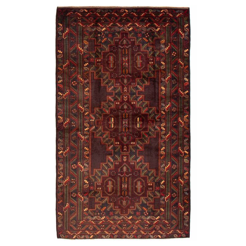Teimani Red Rug 3'10" x 6'9" - 3'10 x 6'9 - Dark Red - 3'10 x 6'9