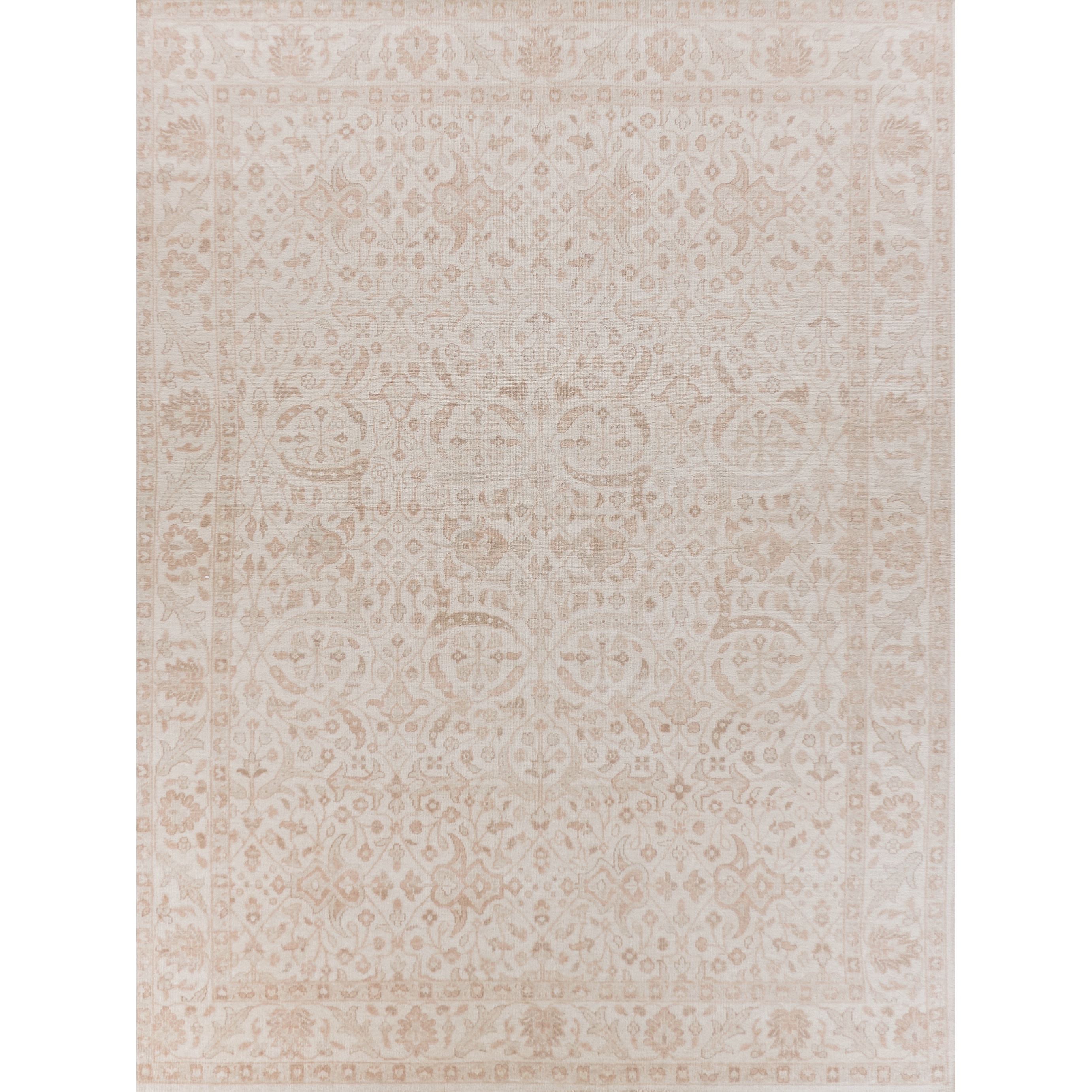 Restoration hand-knotted New Zealand Wool Ivory Area Rug - 8' x 10'