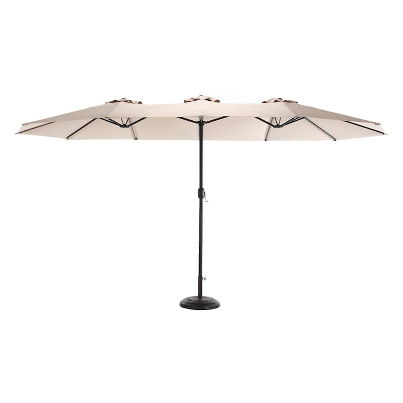 Topcraft 14.8ft Metal Rectangular Double Sided Outdoor Market Umbrella