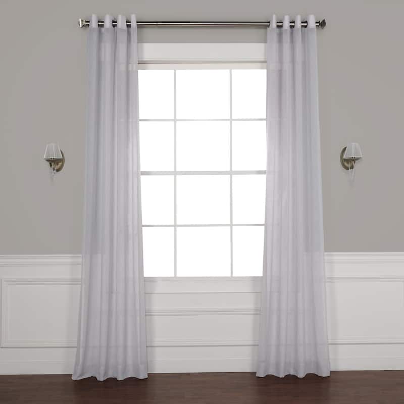 Exclusive Fabrics Grommet Solid Faux-linen Sheer Curtain (1 Panel)