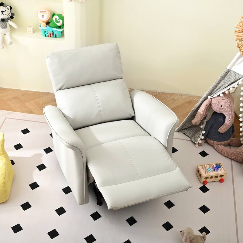 Manual Rocker Recliner Chair for Adults, PU Leather Rocking Chair for Nursery, Single Sofa Recliner for Home Theater