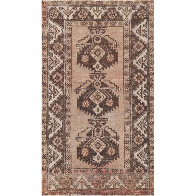 Hand Knotted Oriental 100% Wool Carpet Traditional Tribal Brown Balouch Area Rug - 5' 11'' X 3' 5''