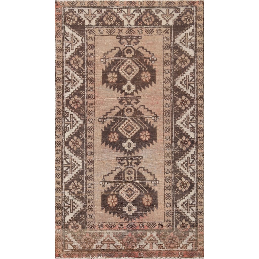 Hand Knotted Oriental 100% Wool Carpet Traditional Tribal Brown Balouch Area Rug - 5' 11'' X 3' 5''