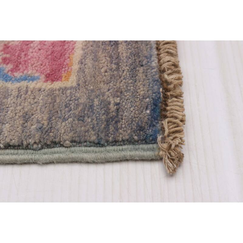 ECARPETGALLERY Hand-knotted Abstract Lahore Legacy Blue, Grey Wool Rug - 7'11 x 10'3