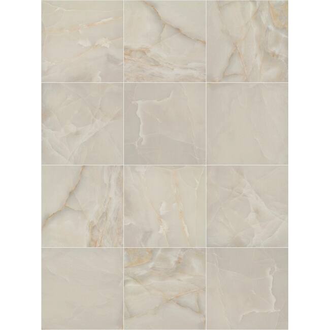 Shaw Gemstone - 24" x 24" Square Tile - Matte Marble Visual - Sold by - Beige