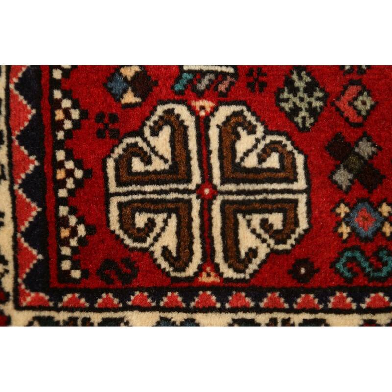 Vegetable Dye Tribal Abadeh Persian Wool Area Rug Handmade Carpet - 3'5" x 5'1"