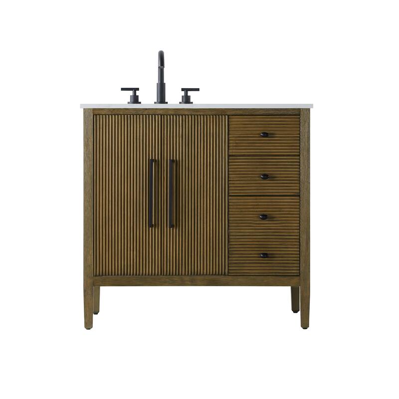 Elegant Lighting VF29636 Blakely 36" Free Standing Single Basin Vanity - Hazel Oak