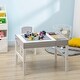 preview thumbnail 7 of 7, Qaba Kids Building Block Table with Storage, Kids Activity Table and Chair Set