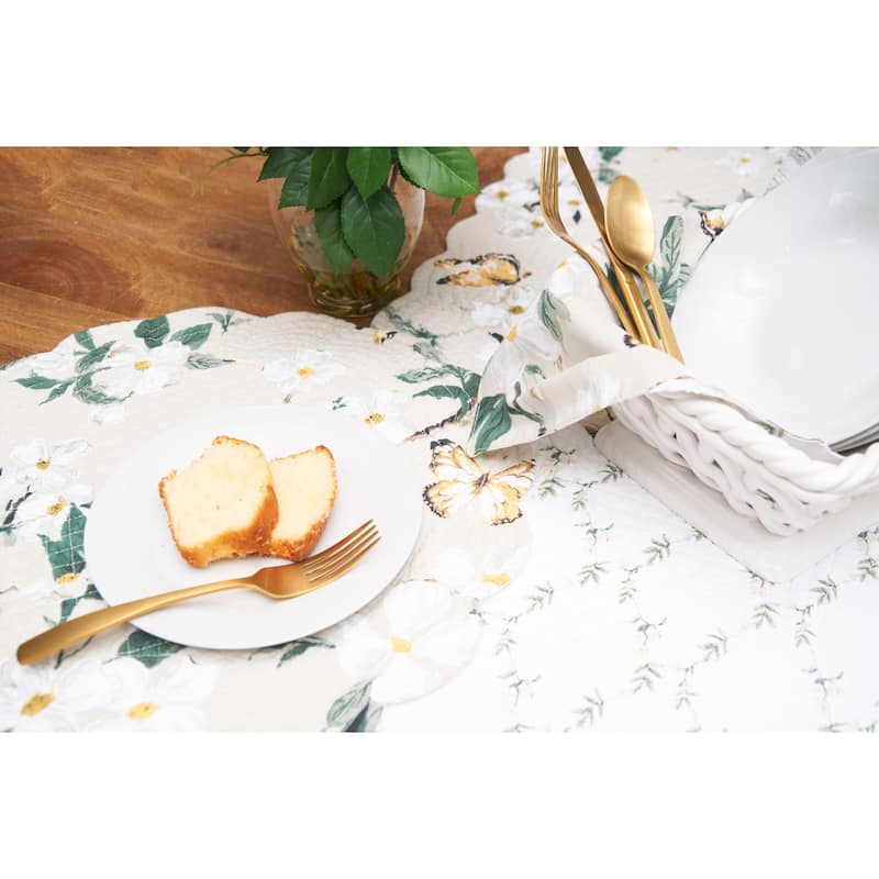 20" Dogwood Meadows Cotton Napkins Set of 6 - Floral & Butterfly