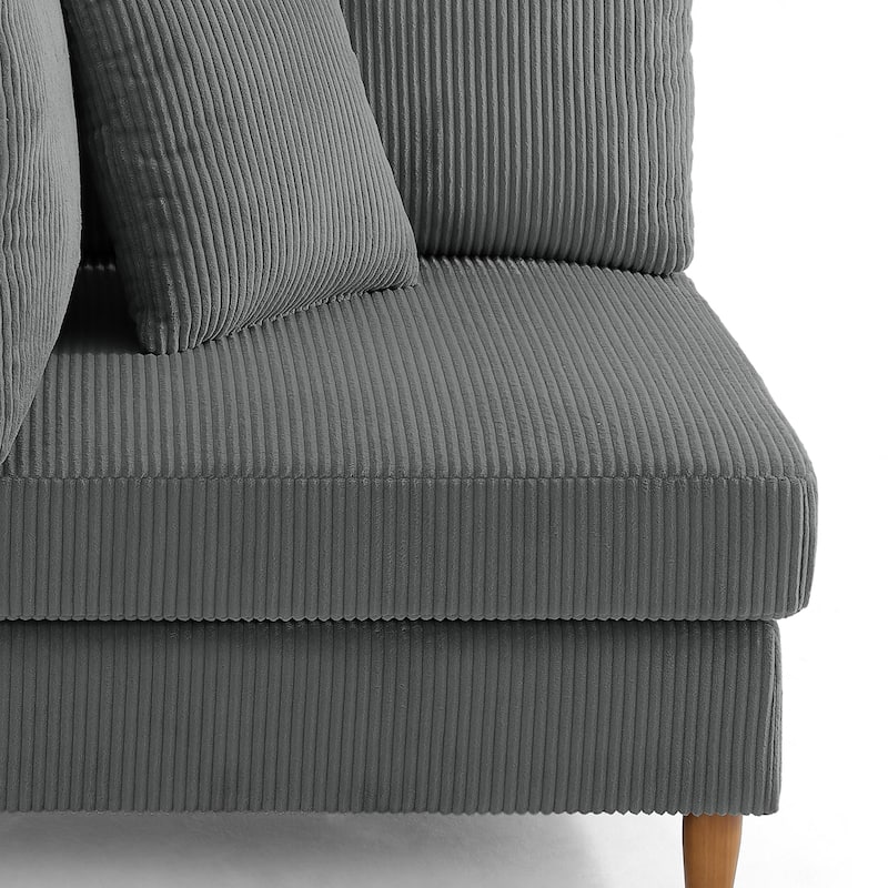 Jannae 112.12'' Upholstered Corduroy Sofa