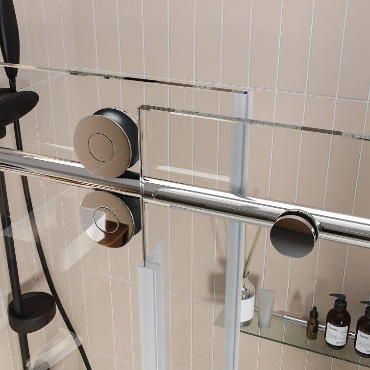 DeerValley Concord 56" - 60" W x 76" H Single Sliding Frameless Shower Door