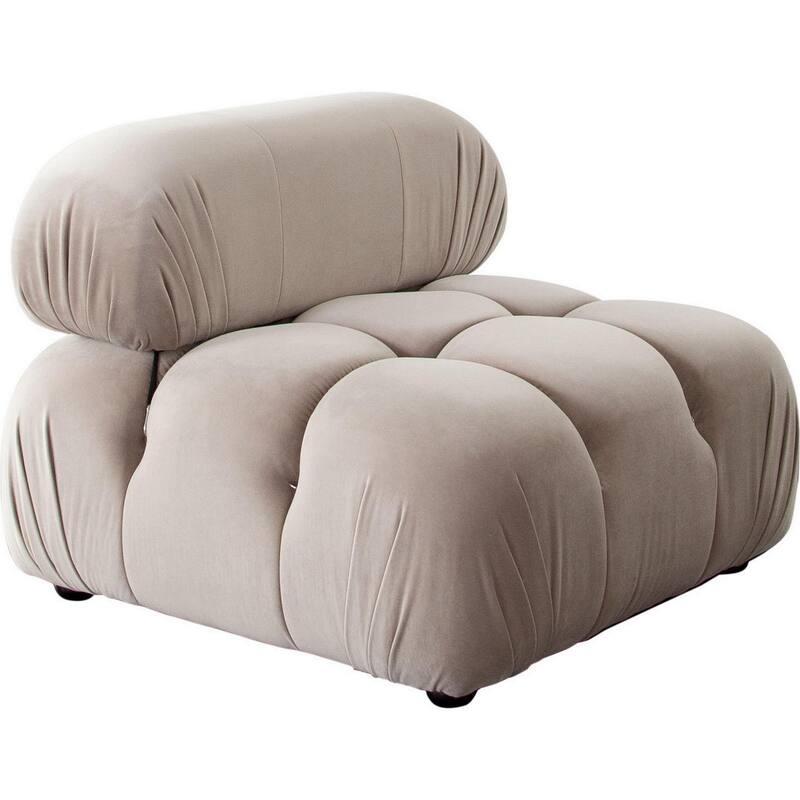 Hito 37 Inch Armless Chair Thick Cushioned Seat and Back Brown Upholstery