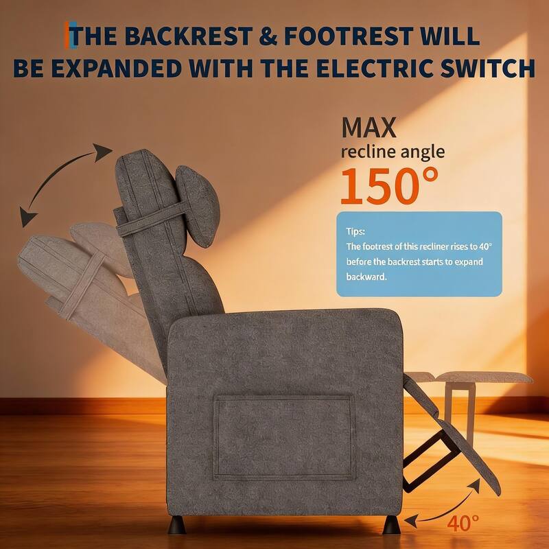Adjustable Power Recliner, with Massage & Heat