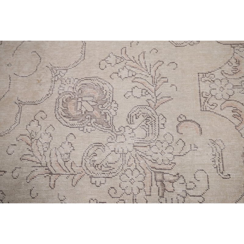 Muted Distressed Tabriz Persian Antique Area Rug Handmade Wool Carpet - 9'8" x 13'0"