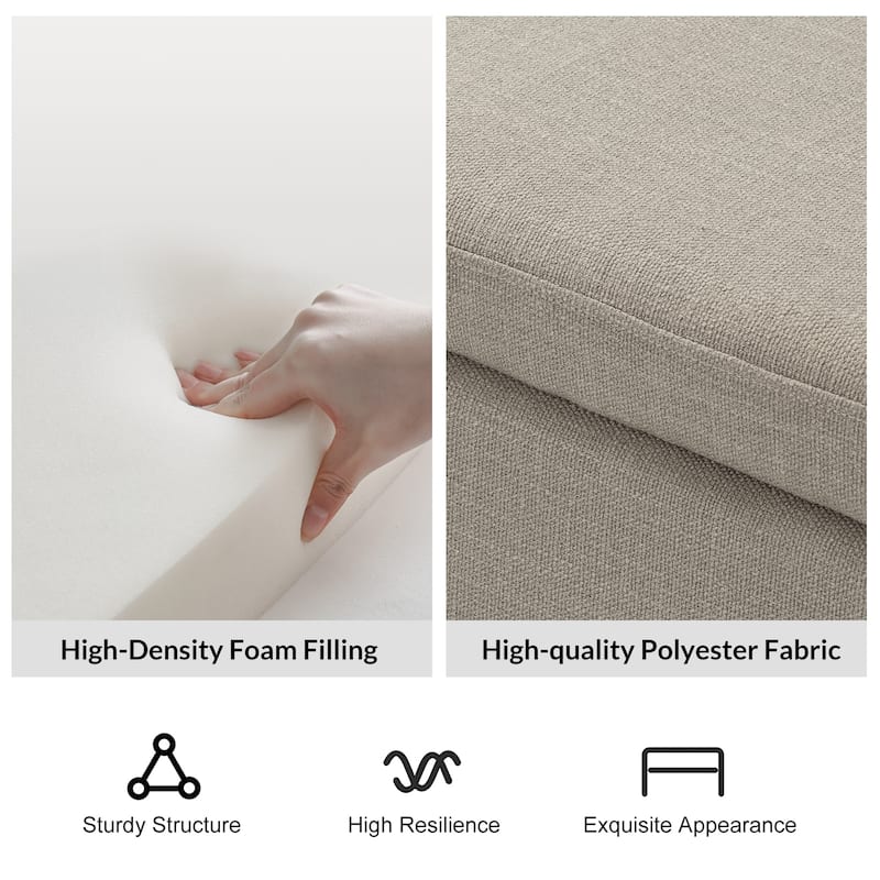 Diana Modern Upholstered Filp-Top Storage Bench with Sturdy Metal Legs