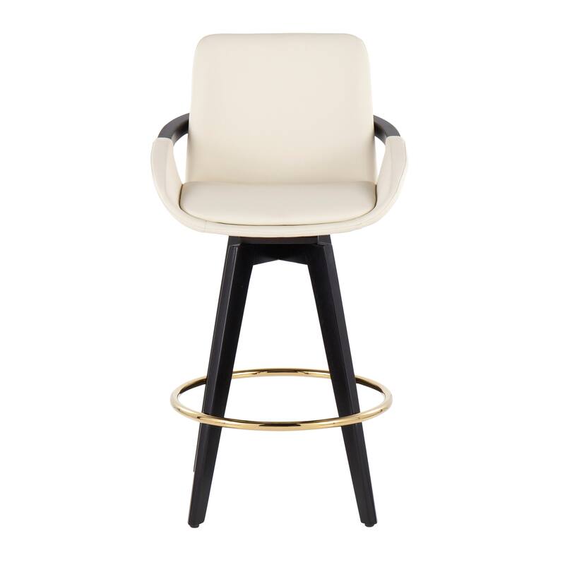 Carson Carrington Pugo Fixed-Height Counter Stool with Black Wood Base (Set of 2)
