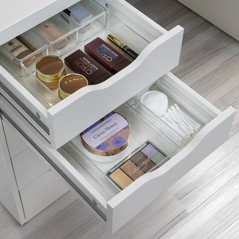 Clear Drawer Organizer Set for Home and Closet - 4 Pc Set