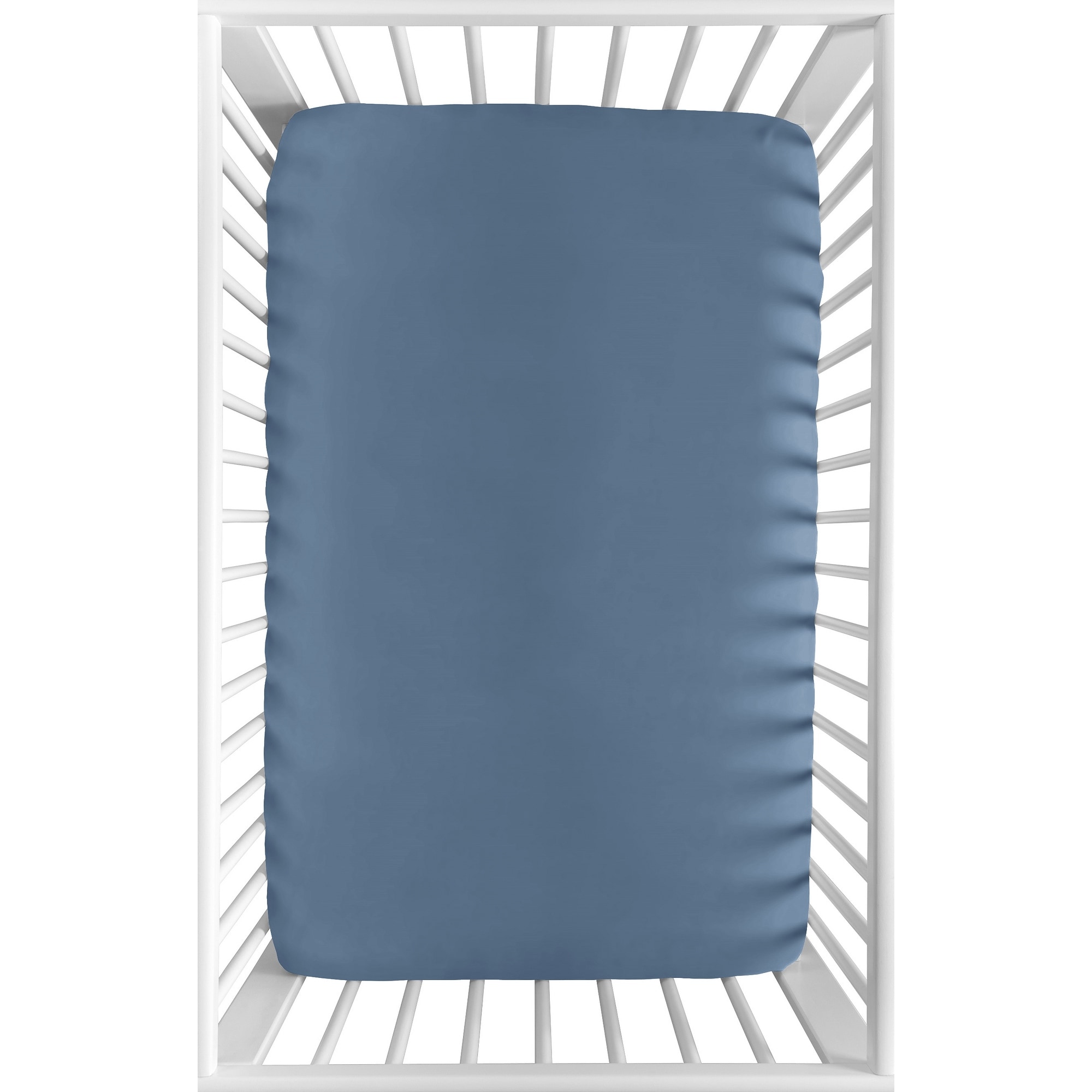 Sweet Jojo Designs Slate Blue Boy Fitted Mini Portable Crib Sheet Solid Steel for Sports Theme Watercolor Vintage Sport Themed