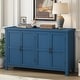 preview thumbnail 1 of 35, 4 Door Storage Sideboard with Adjustable Shelves Pinewood Legs and Retro Metal Handles for Living Room Entryway