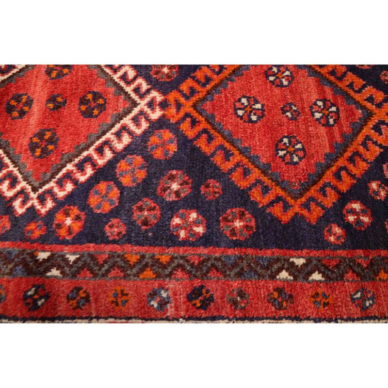 ECARPETGALLERY Hand-knotted Melis Vintage Dark Navy, Red Wool Rug - 4'5 x 10'8