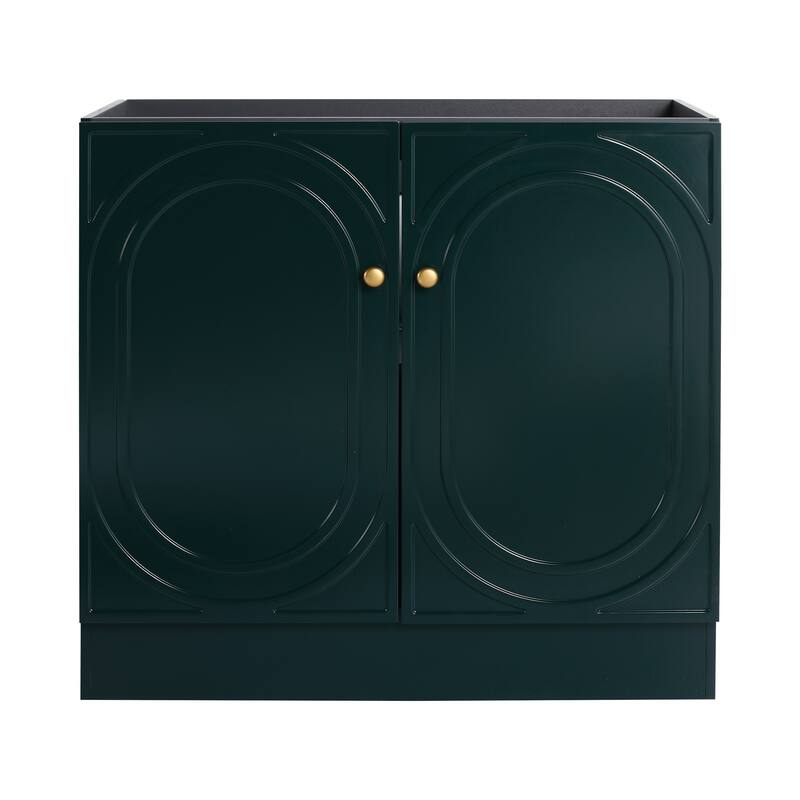 Modern 36 Inch Freestanding Bathroom Vanity Base without Sink, Storage Cabinet with Soft-Close Doors and Adjustable Shelves